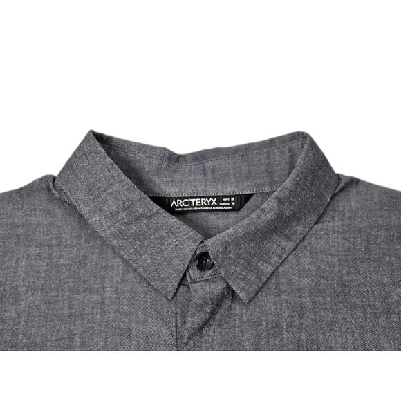 Arc'teryx Astute Long Sleeve Button Up Shirt Chambray Gray Men's Medium READ - Picture 3 of 11